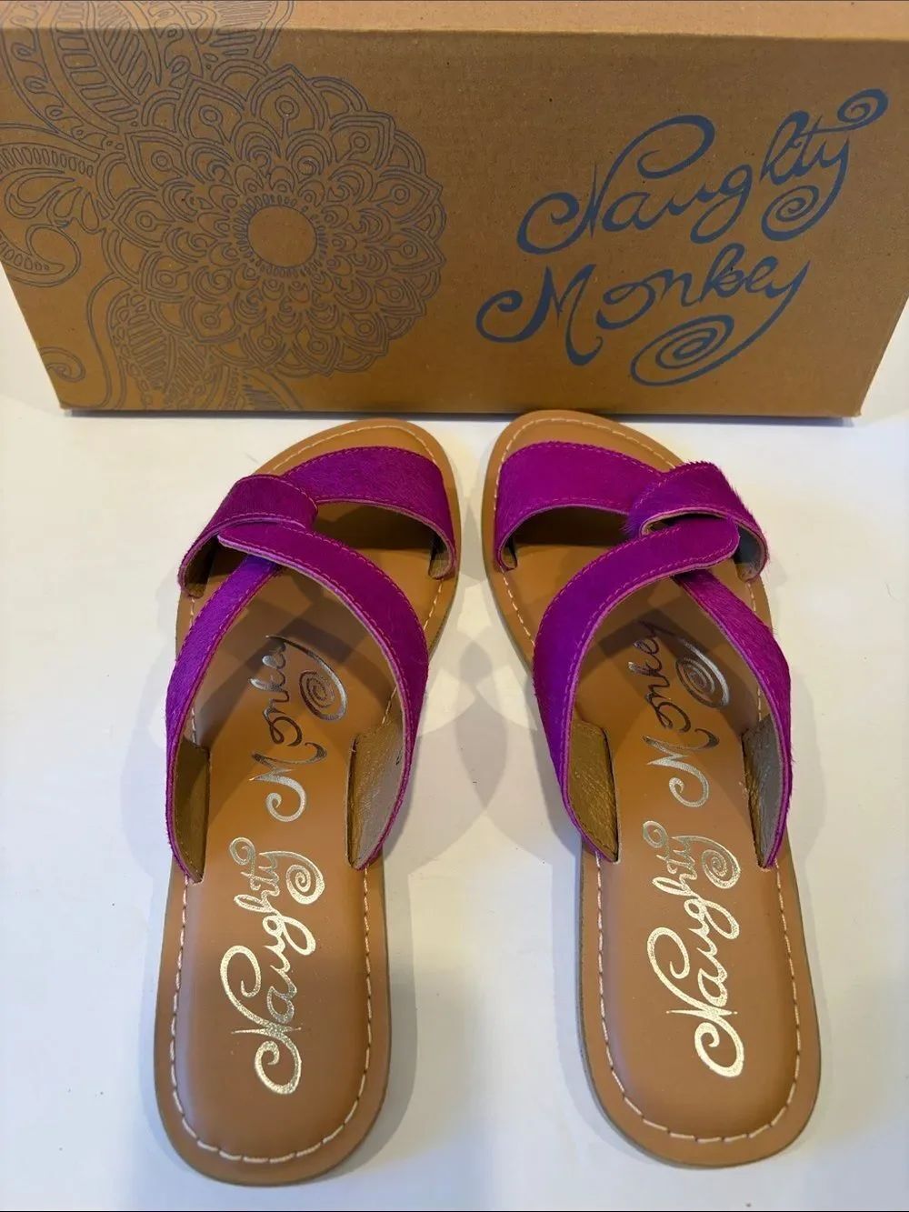 naughty monkey Women's Magenta Cross-Strap Sandals